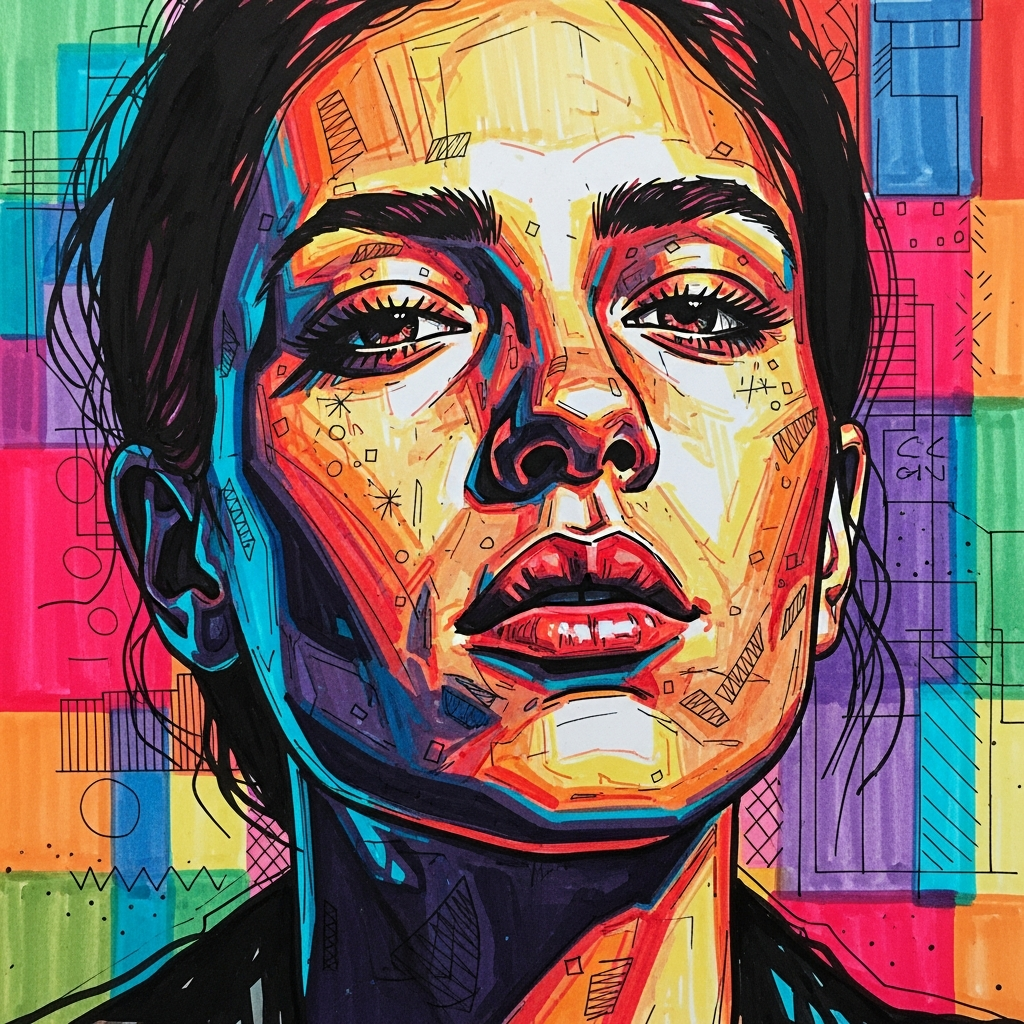 Портрет маркерами