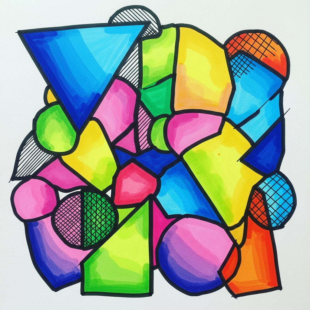 Абстрактная работа маркерами